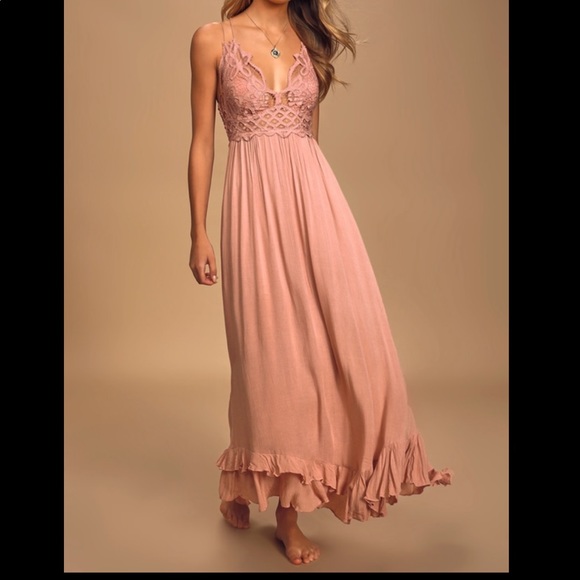 RESTOCK! Free People Adella Maxi Dress Rose pink - Picture 9 of 9